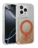 Protege tu iPhone 13 Pro Max con estilo y carga inalámbrica con esta funda bumper de glitter líquido en color rojo en Quetzaltenango.