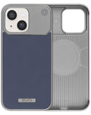 Funda metallic leather iPhone 13 14 (NAVY BLUE)