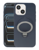 Funda Pastel Shield de fibra de carbono con soporte magnetico iPhone 13/14/16e/17e (Azul Marino)