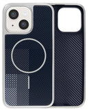 Tapa trasera patron de color tejido iPhone 14/13 (NAVY BLUE)