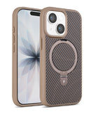 Funda con soporte magnetico de fibra de carbono (BROWN) iPhone 13 / 14