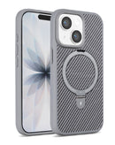 Funda con soporte magnetico y fibra de carbon (GRAY)