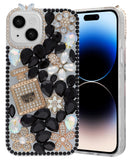 Funda rigida de silicona Crystal Flower Perfume - BLACK iPhone 13 / 14