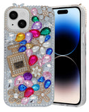 Funda rigida de silicona Crystal Flower Perfume MIX COLORS iPhone 13 / 14