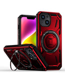 Funda de cuerpo completo robusta a prueba de golpes con portador de anillo incorporado - ROJO iPhone 13 / 14