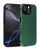 Funda de silicona verde oliva con cobertura completa para iPhone 13, protege contra golpes y arañazos.