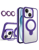Funda transparente magnetica con 2 soporte y lente de camara DARK PURPLE