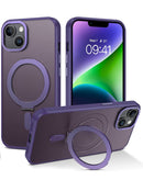 Caso de carga inalámbrica con soporte anillo en color morado para iPhone 14/13 en Quetzaltenango.