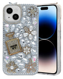 Funda de silicona dura Crystal Flower Perfume iPhone 13/14