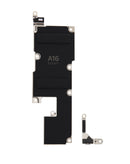 Soporte metálico para sujetar la placa base del iPhone 14 Pro Max, esencial para reparaciones de componentes internos.