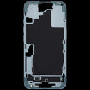 Chasis medio iPhone 16 color teal con botones de encendido y volumen, repuesto de alta calidad.
