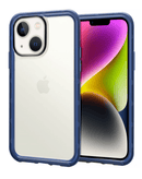 Funda acrílica transparente SlowBack para iPhone 14/13 con bordes negros, doble capa protectora.