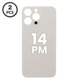 Tapa trasera sin logo con orificio mayor para camara iPhone 14 Pro Max (GOLD)