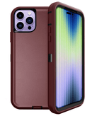 Protege tu iPhone 14 Pro Max con esta funda heavy duty en color maroon y negro en Quetzaltenango.