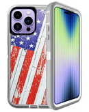 Protege tu iPhone 14 Pro con esta resistente funda heavy duty con diseño de bandera de Estados Unidos en Quetzaltenango.