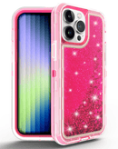 ¡Protege tu iPhone 14 Pro con estilo en Xela Quetzaltenango con la funda protectora glitter liquid bumper HOT PINK!