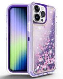 Protege tu iPhone 14 Pro con estilo en Quetzaltenango con una funda protectora glitter liquid en color púrpura.