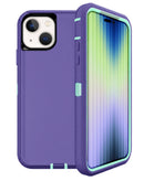 Protege tu iPhone 15 con estilo con esta funda resistente de color morado y turquesa en Quetzaltenango.