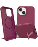 Encuentra en Xela Quetzaltenango un case de silicona con cargador inalámbrico y soporte metálico en color rojo para iPhone.