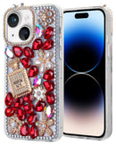 Protege tu iPhone 15 con estilo con esta funda de silicona dura en color rojo Crystal Flower en Xela Quetzaltenango.