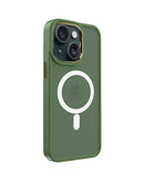 Encuentra la caja de carga magnética inalámbrica para iPhone 14 Plus / 15 Plus en color verde oscuro en Xela.