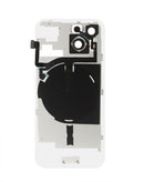 Tapa trasera transparente para iPhone 15 rosa con NFC wireless y magnet MagSafe para carga inalámbrica.