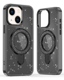 Funda negra brillante para iPhone 17E con soporte de anillo integrado, protección elegante y funcional.