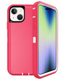 Protege tu iPhone 14 Plus/15 Plus con este case heavy duty en color hot pink & white en Xela.