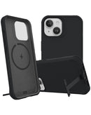 Funda de silicona con cargador inalámbrico y soporte metálico en color negro en Xela Quetzaltenango.