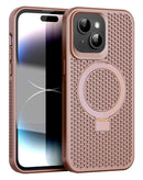 Case de disipación térmica con soporte para iPhone 15 Pro en color rosa, ideal para proteger tu teléfono en Quetzaltenango.