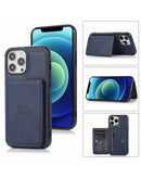Protege tu iPhone 15 Pro con estilo en Xela Quetzaltenango con esta funda cartera de cuero azul.