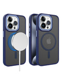 Protege tu iPhone 15 Pro con este case slim antideslizante traslúcido mate con carga inalámbrica en color azul, disponible en Xela Quetzaltenango.