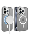 Protege tu iPhone 15 Pro con un case slim antideslizante en color gris mate con carga inalámbrica, disponible en Xela Quetzaltenango.