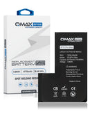 Batería QMAX de 4770 mAh para iPhone 15 Pro Max, capacidad extendida, requiere soldadura para reparación.