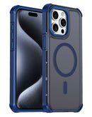 Funda de carga inalambrica con borde electroplate de doble capa iPhone 15 Pro Max (DARK BLUE)