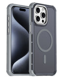 Case de carga inalambrica con borde electrodeplateado Apple iPhone 15 Pro Max (GRAY)