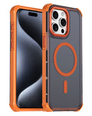 Case con carga inalambrica de doble capa y borde electroplateado iPhone 15 Pro Max (ORANGE)