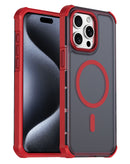 Case de carga inalambrica de doble capa con borde electroplateado iPhone 15 Pro Max (RED)