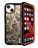 Protege tu iPhone 14 Plus/15 Plus con esta funda heavy duty en camuflaje naranja en Xela Quetzaltenango.