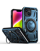 Protector resistente con soporte de anillo incorporado para iPhone 14 Plus/15 Plus en color azul, ideal para proteger tu dispositivo en Quetzaltenango.