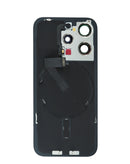 Tapa trasera con NFC inalámbrico y magnet MagSafe para iPhone 15 Pro, en color negro titanium, disponible en Xela.