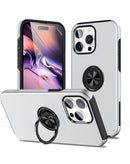 Protege tu iPhone 15 Pro con este case dual layer plateado con anillo magnético en Xela Quetzaltenango.