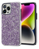 Funda Bling Diamond de doble capa de proteccion iPhone 15 Pro PURPLE