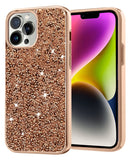 Funda Bling Diamond de doble capa protectora iPhone 15 Pro ROSE GOLD