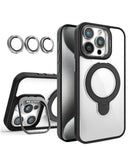 Protege tu iPhone 15 Pro en Quetzaltenango con esta funda transparente magnética con 2 soportes y lente de cámara.