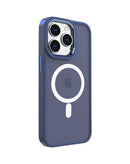 Encuentra el estuche magnético con carga inalámbrica para iPhone 15 Pro en color azul marino en Quetzaltenango.