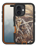 Protege tu iPhone 16 con nuestra resistente funda heavy duty en Camo Naranja en Quetzaltenango.