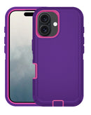 Encuentra la mejor funda heavy duty para iPhone 16 en Quetzaltenango que combine colores dark purple y hot pink.