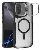 Protege tu iPhone 16 con este estuche mate transparente con soporte para cámara y carga inalámbrica en Xela.