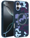 Estuche cargador inalámbrico púrpura camuflaje para iPhone 16 de SlowBack, con garantía.